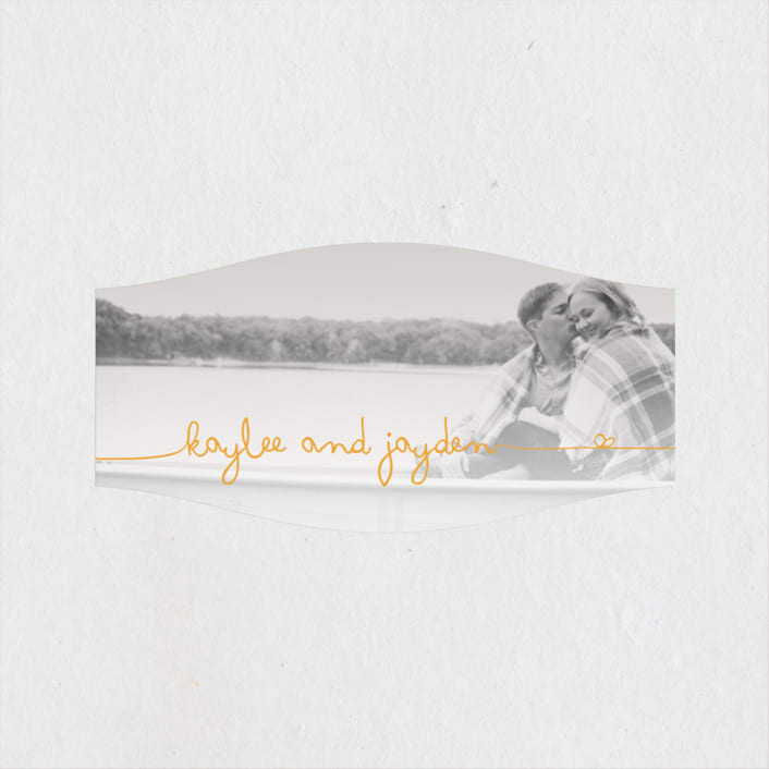 "The Happy Couple" - Wedding Favor Stickers in Tangerine by R studio - Front