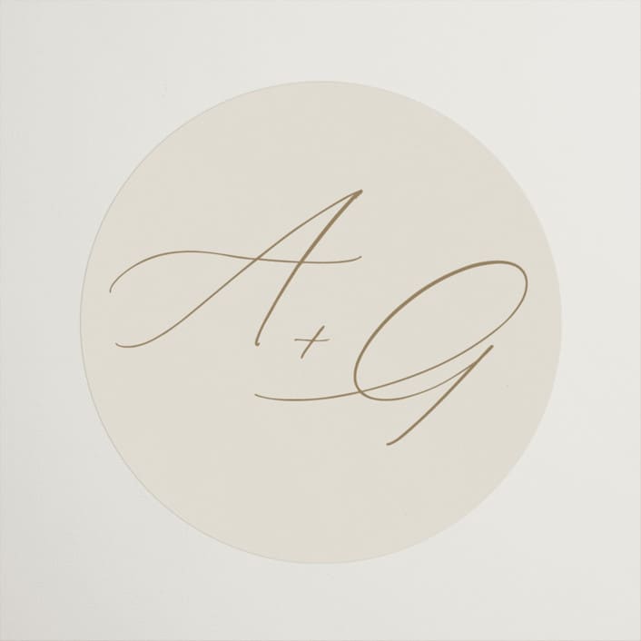 "Garden View" - Wedding Favor Stickers in Peach by Everett Paper Goods - Front
