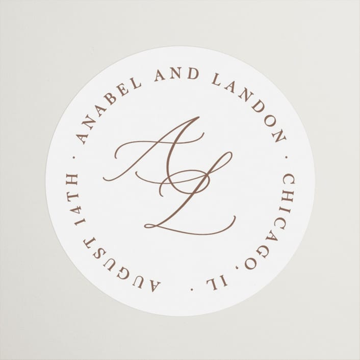 "Luxe script" - Wedding Favor Stickers in Pearl by Hooray Creative - Front