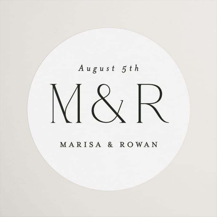 "Classic Chic" - Wedding Favor Stickers in Pearl by Shirley Lin Schneider - Front