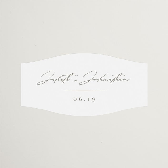 "Classic Line Frame" - Wedding Favor Stickers in Silk by Wildfield Paper Co - Front