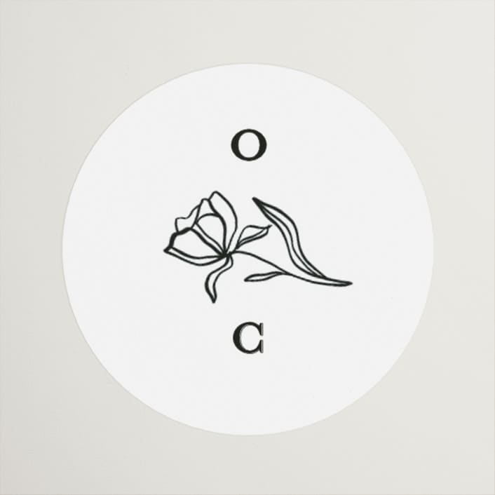 "Floral Cascade" - Wedding Favor Stickers in Alpine by Pixel and Hank - Front