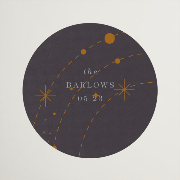 "North" - Wedding Favor Stickers in Twilight by Baumbirdy - Front