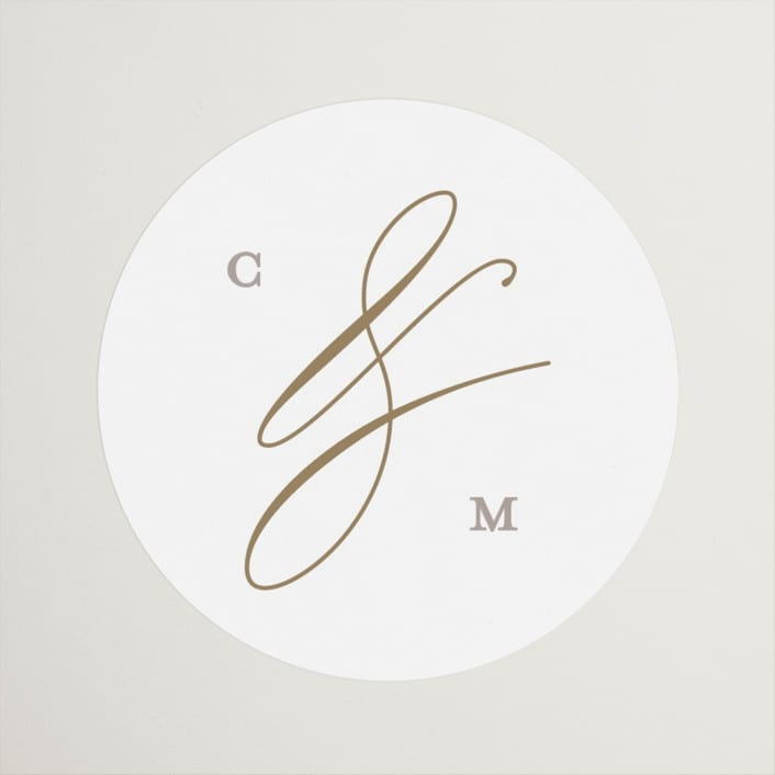 "Ampersand glam" - Wedding Favor Stickers in Powder by Creo Study - Front