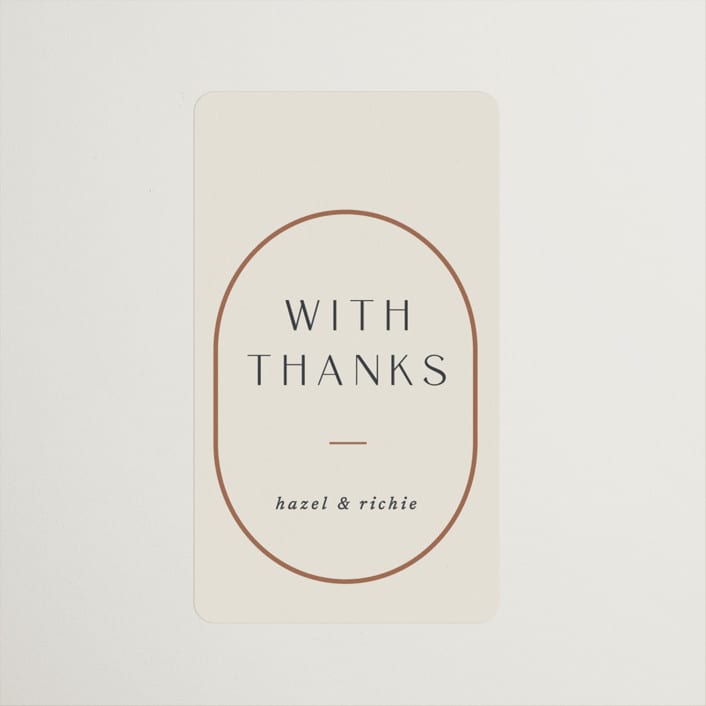 "Walnut" - Wedding Favor Stickers in Linen by Blustery August - Front