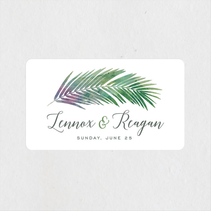 "Tropical Foliage" - Wedding Favor Stickers in Fern by Hooray Creative - Front