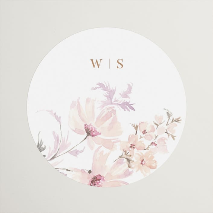 "kosmos" - Wedding Favor Stickers in Cotton Candy by Phrosné Barwood - Front