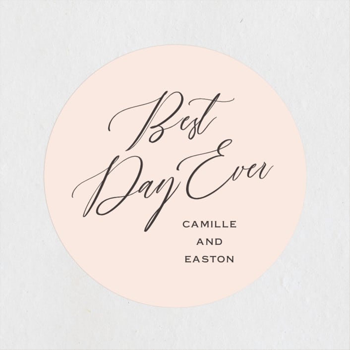 "Vision of Love" - Wedding Favor Stickers in First Kiss by Design Lotus - Front