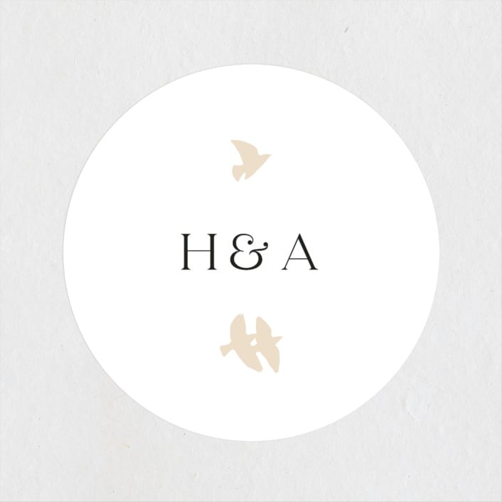 "Soar" - Wedding Favor Stickers in Cream by Phrosné Barwood - Front