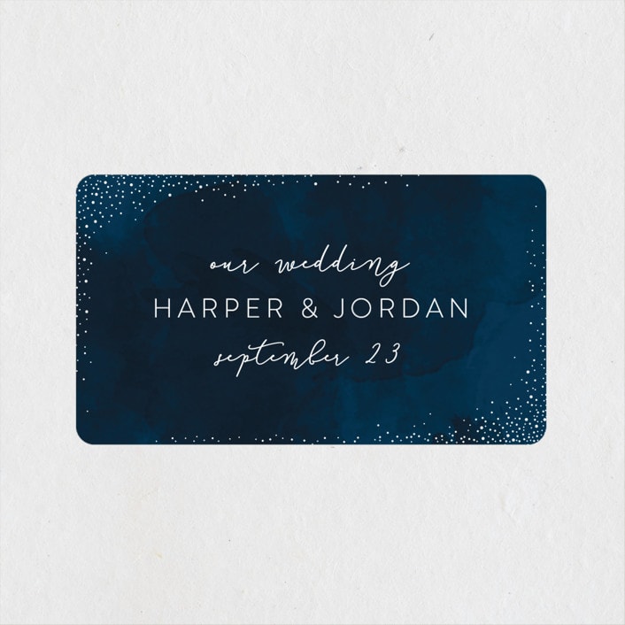 "tiny dots" - Wedding Favor Stickers in Sapphire by Erin Deegan - Front