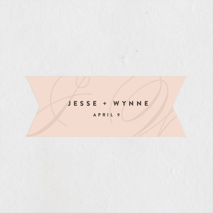 "Twirl Monogram A" - Wedding Favor Stickers in Blush by Ariel Rutland - Front