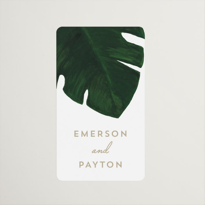 "Palm" - Wedding Favor Stickers in Classic Palm by Kaydi Bishop - Front