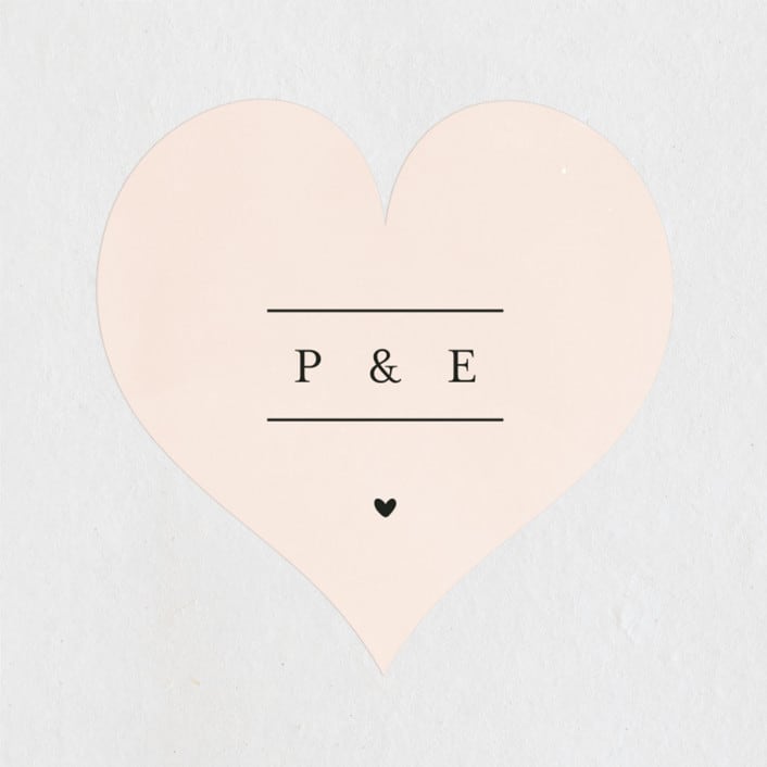 "Simply Perfect" - Wedding Favor Stickers in Blush by Brianne Larsen - Front