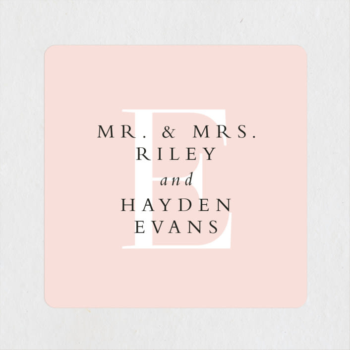 "over and over" - Wedding Favor Stickers in Soft Peach by Lea Delaveris - Front