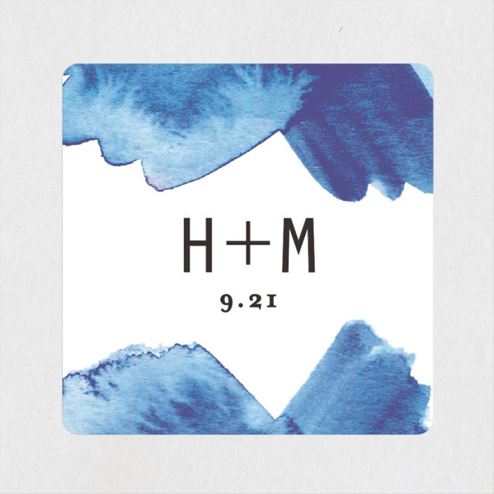 "Modern Water" - Wedding Favor Stickers in celestial by Olivia Raufman - Front