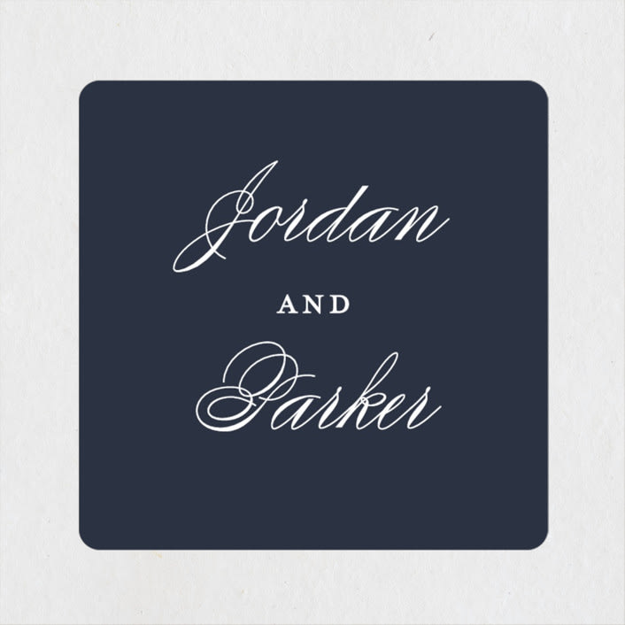 "Flawless" - Wedding Favor Stickers in Midnight by Kimberly FitzSimons - Front