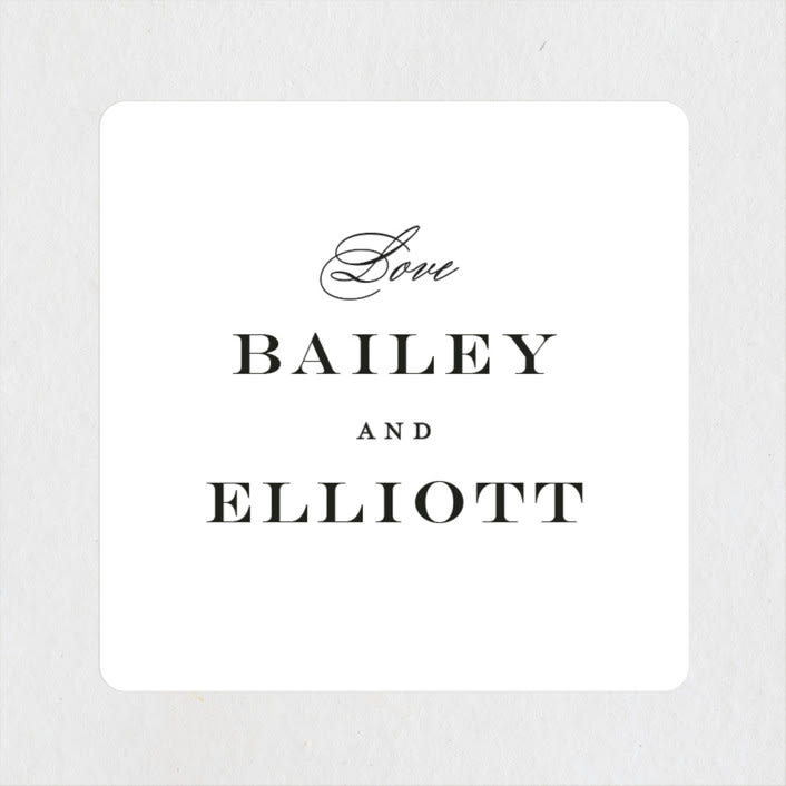 "Downtown" - Wedding Favor Stickers in Onyx by Lauren Chism - Front
