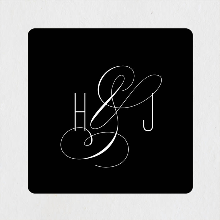 "Scripted Ampersand" - Wedding Favor Stickers in Classic by Roxy Cervantes - Front