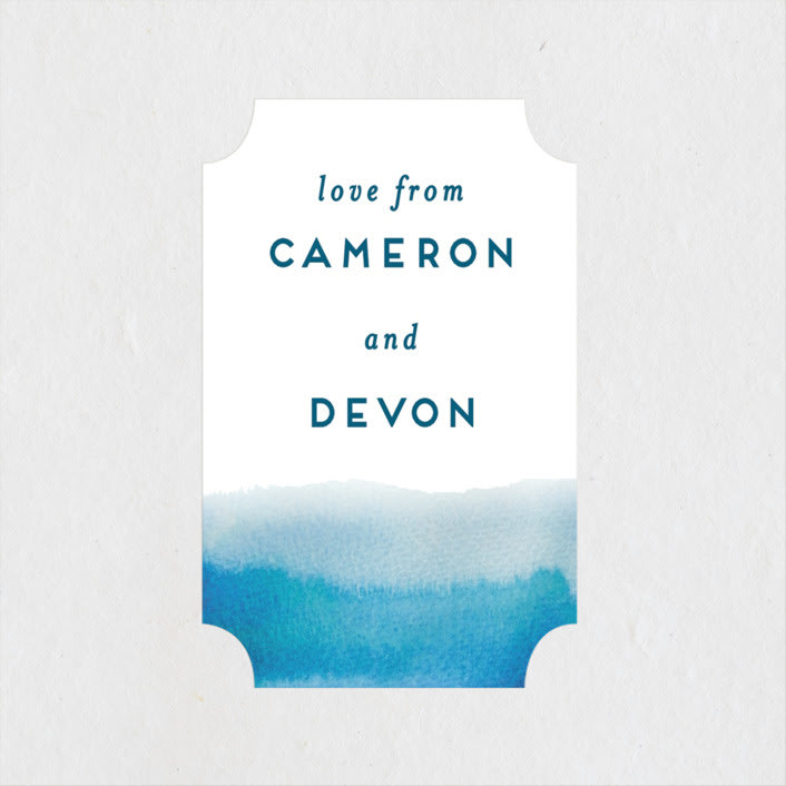 "Tide Pools" - Wedding Favor Stickers in Sea by Krissy Bengtson - Front