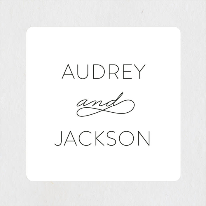"Forever And" - Wedding Favor Stickers in Black Tie by Kim Dietrich Elam - Front