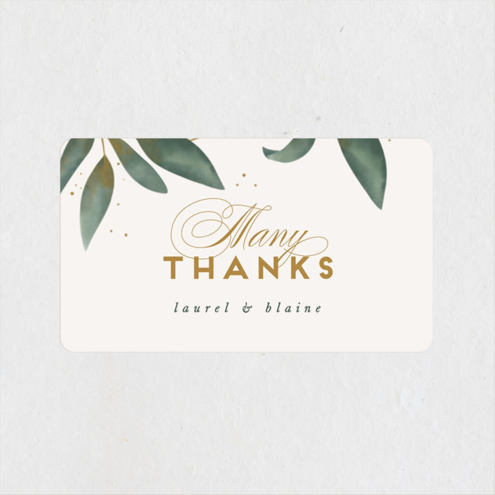 "Love Grows" - Wedding Favor Stickers in Leaf by Leah Bisch - Front