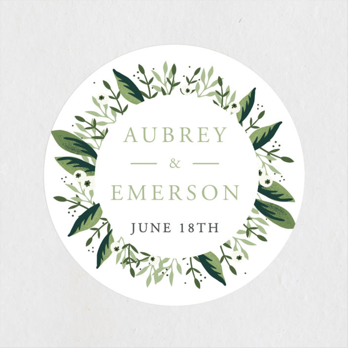 "Paradise" - Wedding Favor Stickers in Forest by Oma N. Ramkhelawan - Front