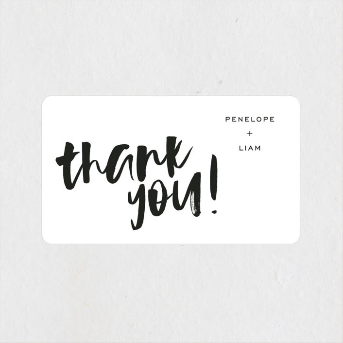 "Love Actually" - Wedding Favor Stickers in Onyx by Design Lotus - Front