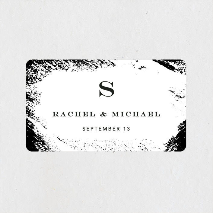 "Edgy Charm" - Wedding Favor Stickers in Ivory by Kimberly FitzSimons - Front