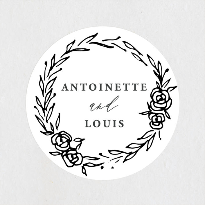 "Antoinette" - Wedding Favor Stickers in Ivory by lulu and isabelle - Front
