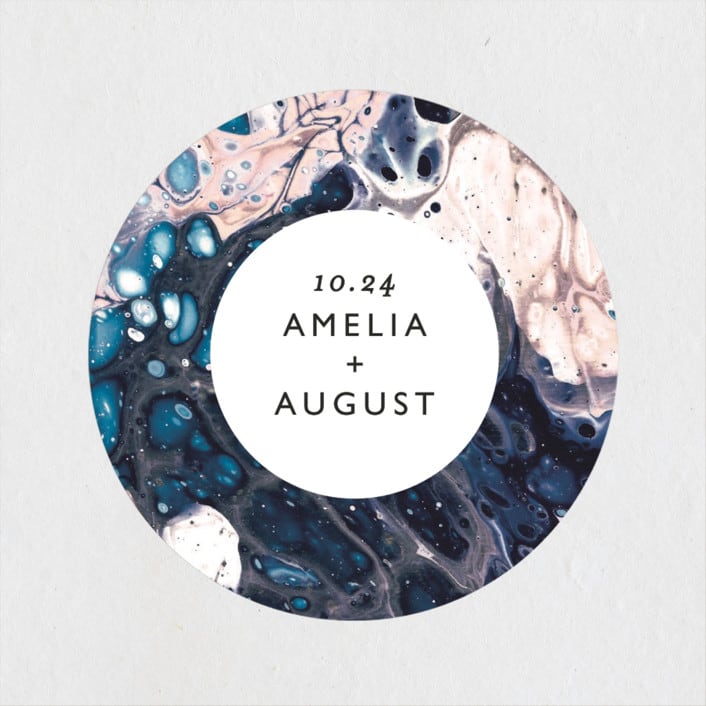 "swirl" - Wedding Favor Stickers in Celestial by Alethea and Ruth - Front