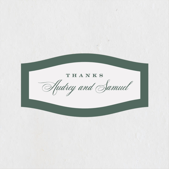 "Roman Shade" - Wedding Favor Stickers in Evergreen by Carrie ONeal - Front