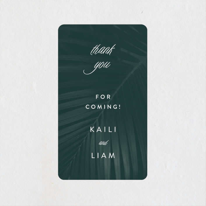 "Palm Layers" - Wedding Favor Stickers in Palm Frond by Jill Means - Front