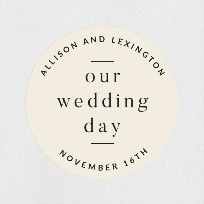 "Lineup" - Wedding Favor Stickers in Latte by Jennifer Lew - Front