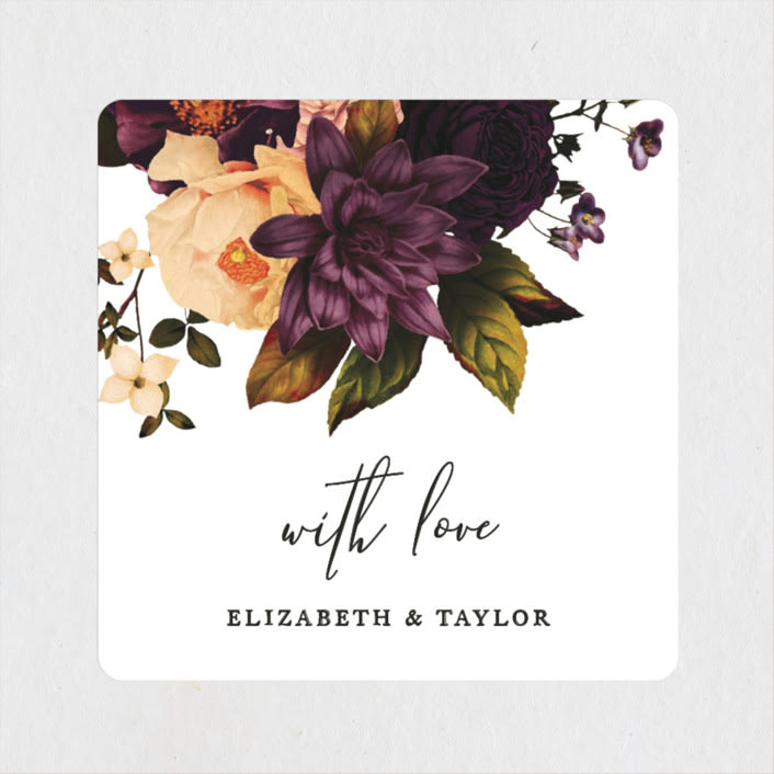 "Desire" - Wedding Favor Stickers in Cotton by Jennifer Postorino - Front