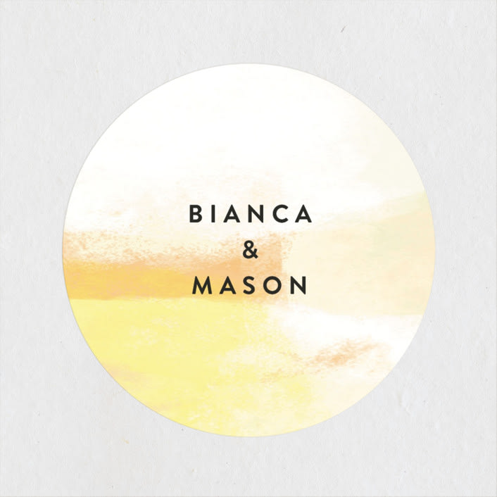 "Upper Block" - Wedding Favor Stickers in Daisy by Lea Velasquez - Front