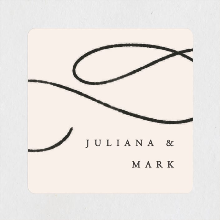 "Fountain Pen" - Wedding Favor Stickers in Creme by Erin L. Wilson - Front