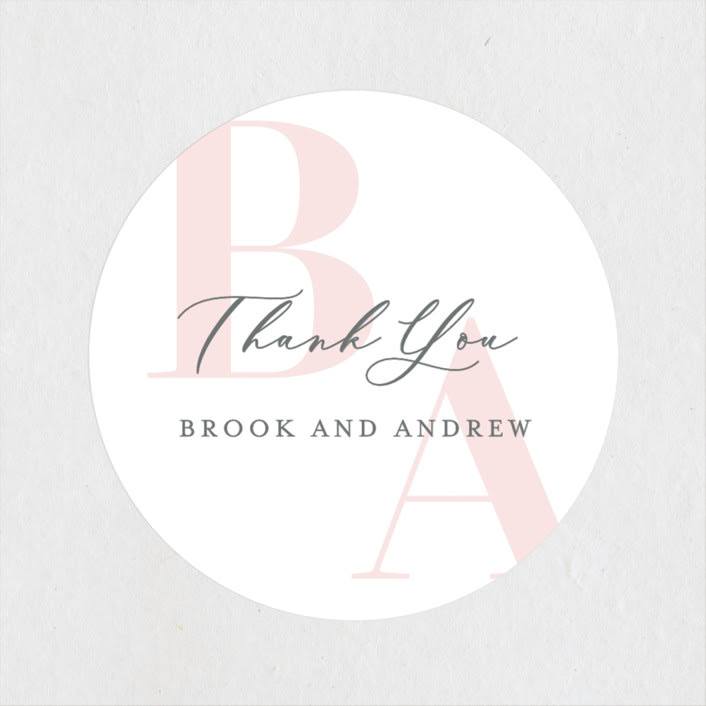 "Lettera" - Wedding Favor Stickers in Blush by Lauren Chism - Front