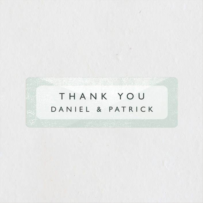 "Elegantly Minimal" - Wedding Favor Stickers in Seafoam by itsjensworld - Front