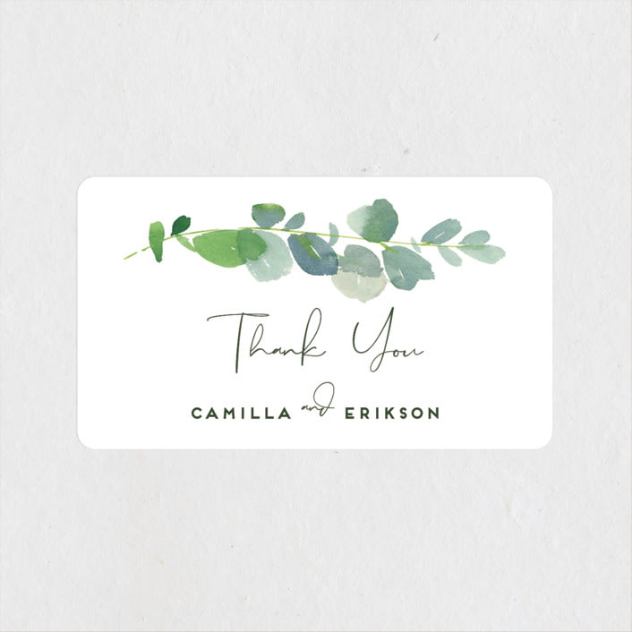 "Soft Eucalyptus" - Wedding Favor Stickers in Garden by Yao Cheng Design - Front