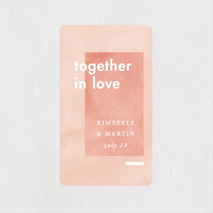 "Contemporary" - Wedding Favor Stickers in Peony by Liz Conley - Front