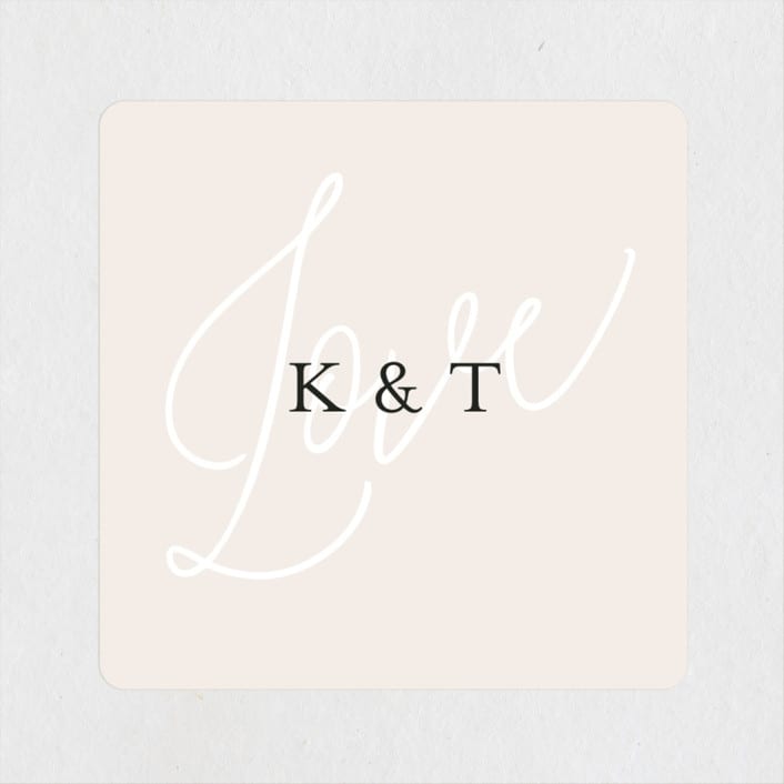 "Tallulah" - Wedding Favor Stickers in Linen by Jennifer Wick - Front