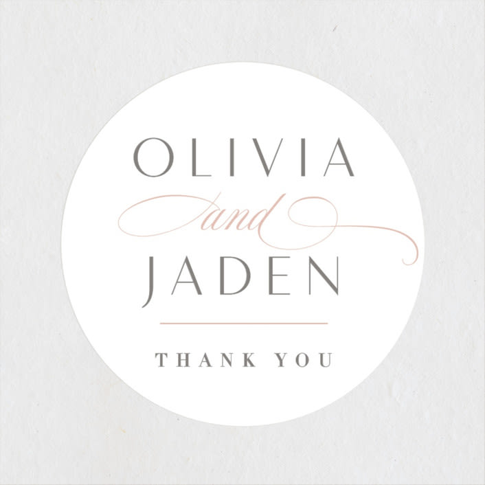 "Gramercy" - Wedding Favor Stickers in Blush by Kristie Kern - Front