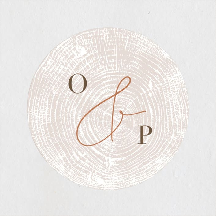 "a hundred years" - Wedding Favor Stickers in Burnt Umber by Robin Ott - Front