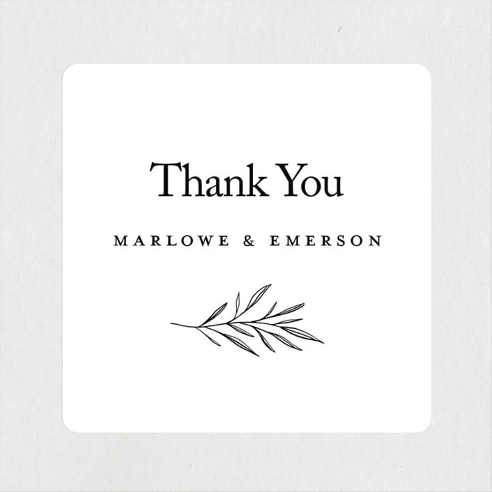 "Marlowe" - Wedding Favor Stickers in Classy White by Kelly Schmidt - Front