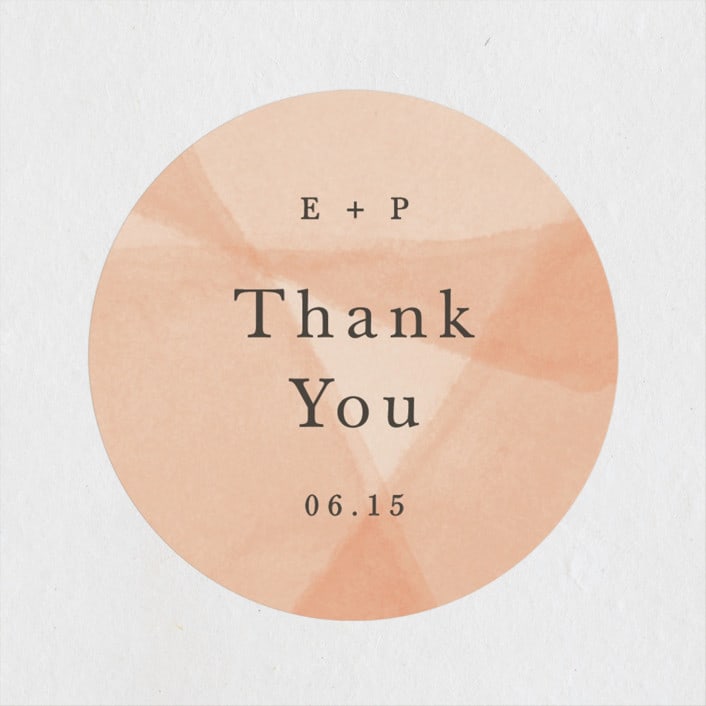 "Desert Wash" - Wedding Favor Stickers in Peach by Amy Kross - Front
