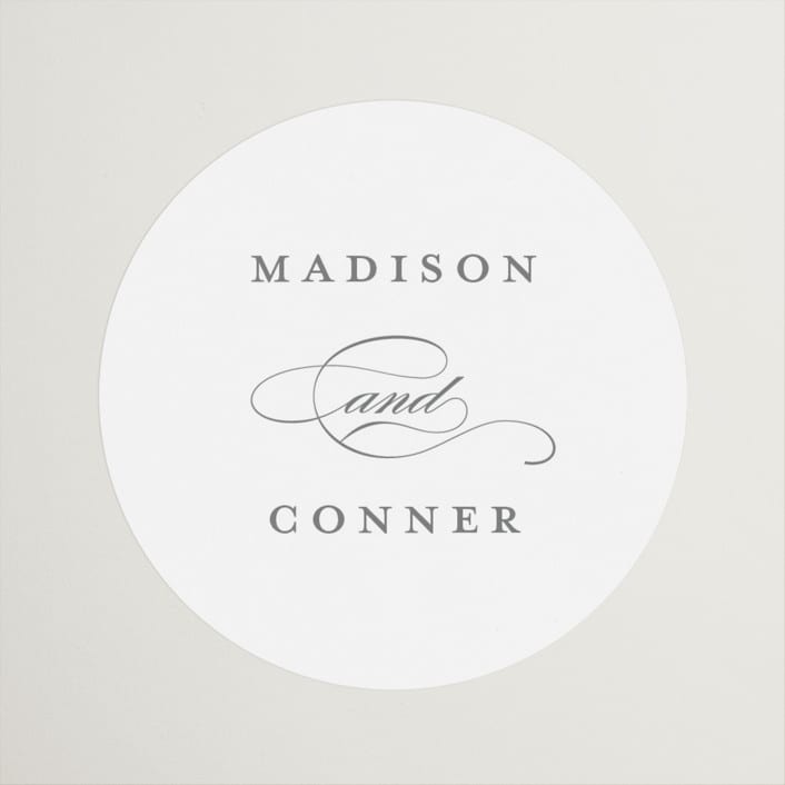 "Refined style" - Wedding Favor Stickers in Slate by Stacey Meacham - Front