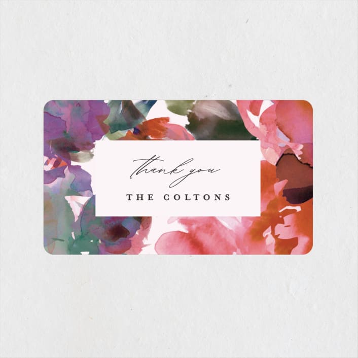"Blossoms" - Wedding Favor Stickers in Blush by Lori Wemple - Front