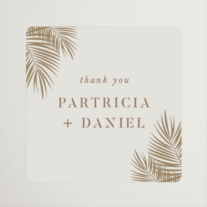 "Sunset by the Sea" - Wedding Favor Stickers in Tan by lulu and isabelle - Front