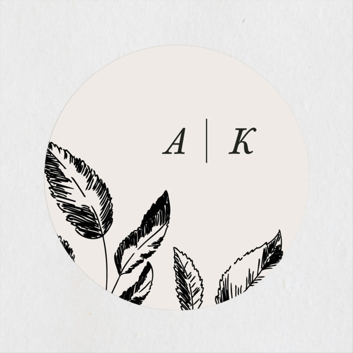 "Halcyon" - Wedding Favor Stickers in Tuxedo by Leah Bisch - Front