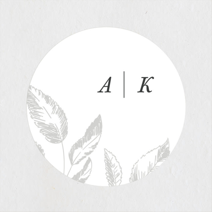 "Halcyon" - Wedding Favor Stickers in Snow by Leah Bisch - Front